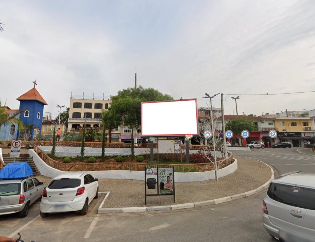 Foto com sinalização da localização do painel apresentado em Mairiporã, outdoor em Mairiporã.
